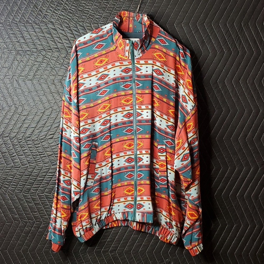 100% Silk Vintage Neiman Marcus Zip up Jacket